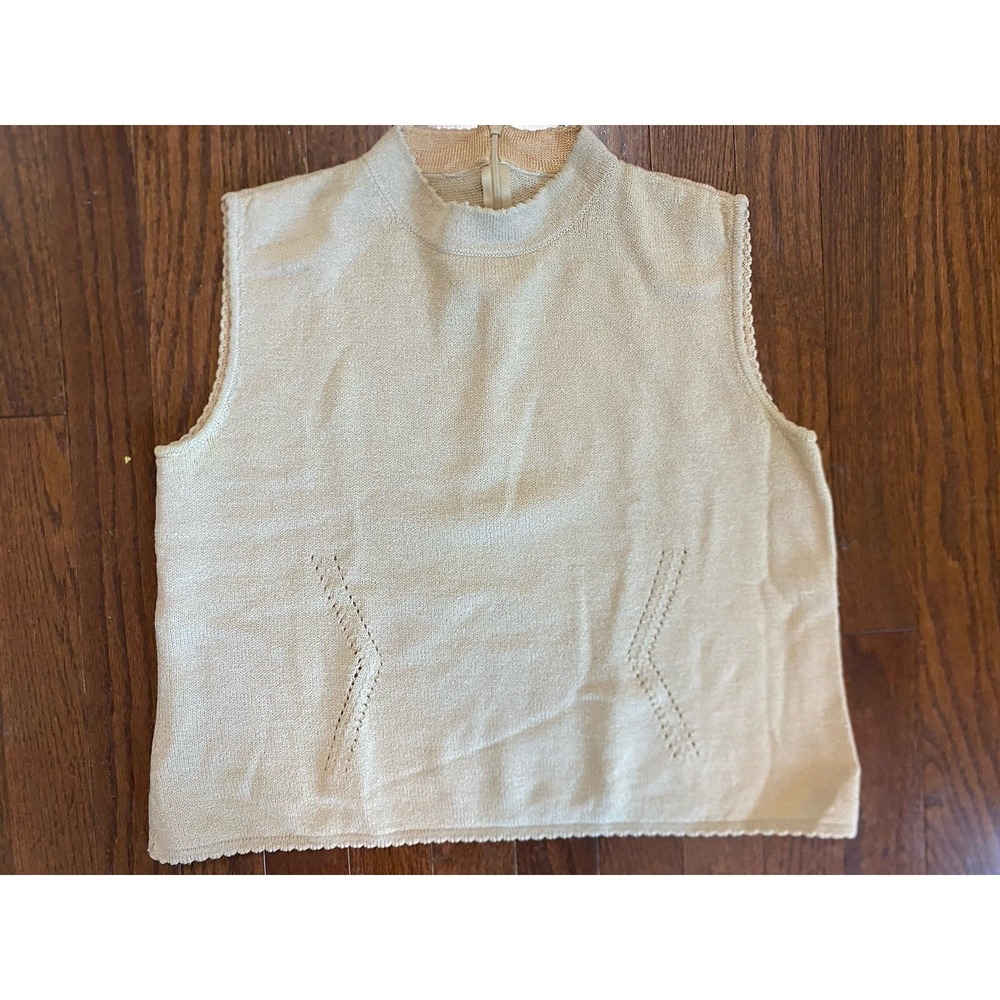 St John‎ Beige Sleeveless Top Santana Knit S